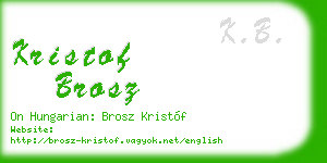 kristof brosz business card